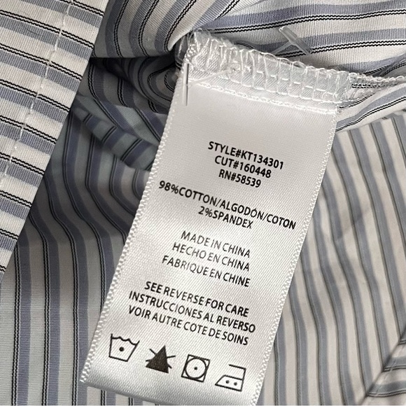 Kut From The Kloth • M • Kaiya Boyfriend Shirt Blue White Stripe Button Up - Picture 5 of 5